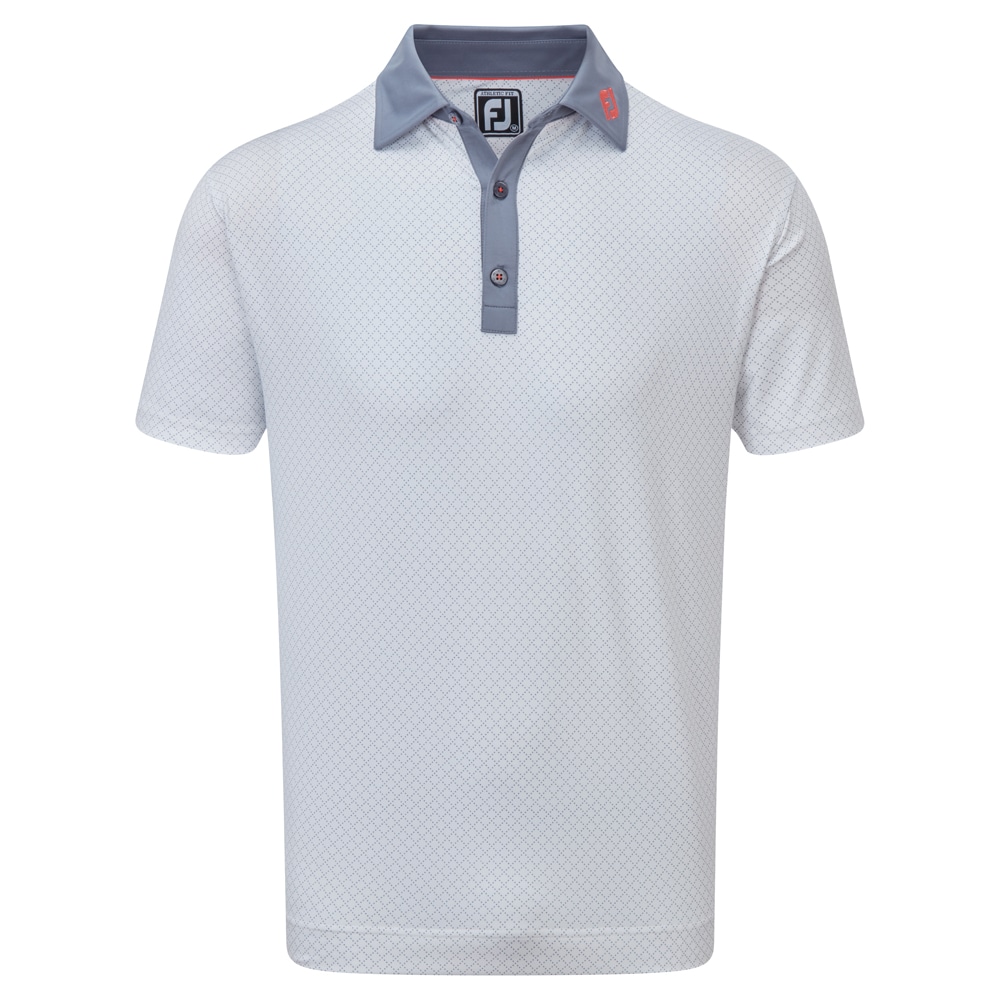 FootJoy Mens Diamond Dot Print Lisle Polo Shirt - Rockmount Golf Club