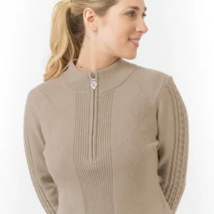 Pure Golf Sorrell Cable Knit Lined Quarter Zip Jumper