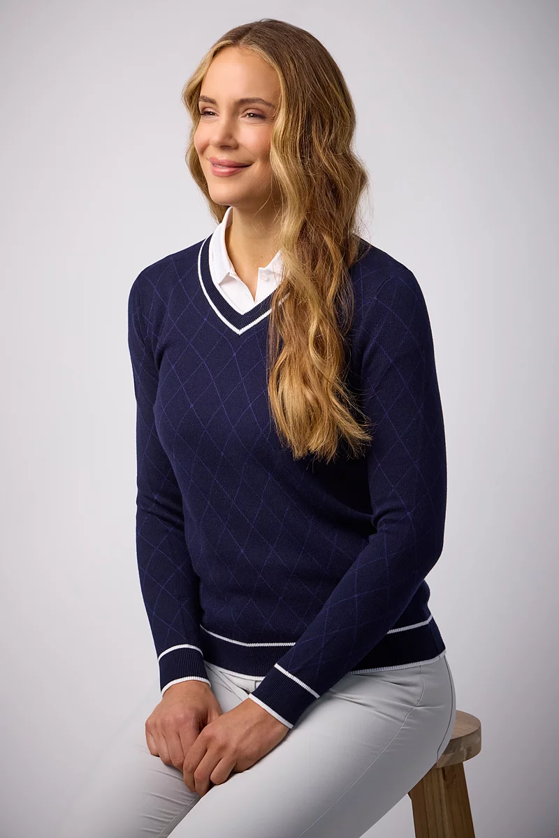 GLENMUIR Ladies V Neck Diamond - Image 2