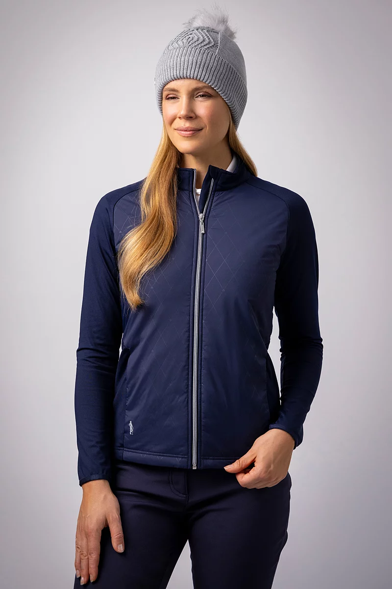 GLENMUIR Ladies Full Zip Faux Fur Lined Padded Thermal Golf Jacket - Image 3