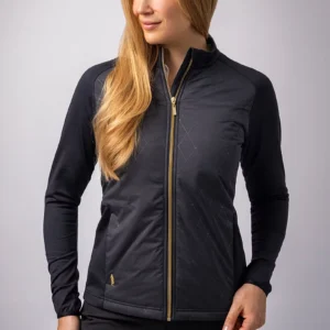 GLENMUIR Ladies Full Zip Faux Fur Lined Padded Thermal Golf Jacket