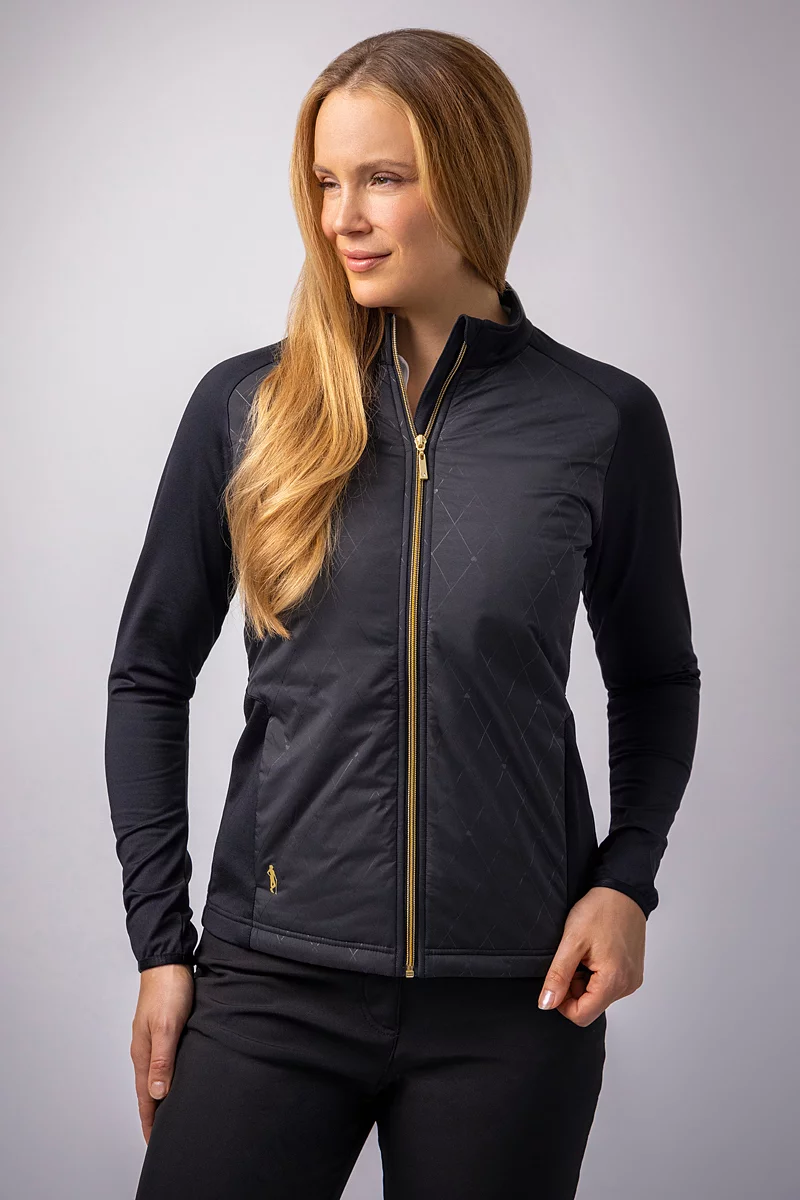 GLENMUIR Ladies Full Zip Faux Fur Lined Padded Thermal Golf Jacket